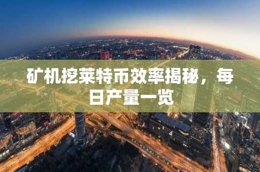 矿机挖莱特币效率揭秘，每日产量一览