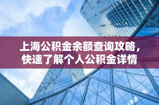 上海公积金余额查询攻略，快速了解个人公积金详情