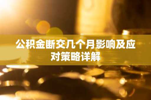 公积金断交几个月影响及应对策略详解