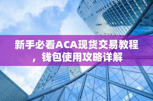 新手必看ACA现货交易教程，钱包使用攻略详解