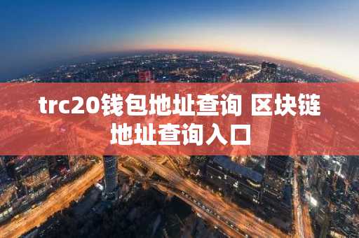 trc20钱包地址查询 区块链地址查询入口