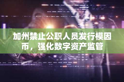 加州禁止公职人员发行模因币，强化数字资产监管