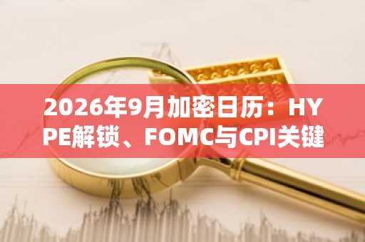 2026年9月加密日历：HYPE解锁、FOMC与CPI关键日期
