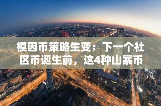 模因币策略生变：下一个社区币诞生前，这4种山寨币值得冒险