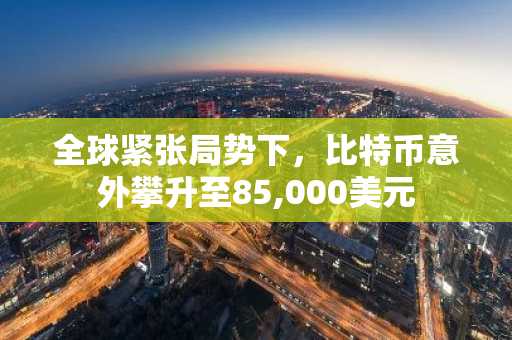 全球紧张局势下，比特币意外攀升至85,000美元